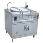 Котел пищеварочный электрический, сливной кран, паровая рубашка, цельнотянутый КПЭМ-100/9 Т(полностью нерж)