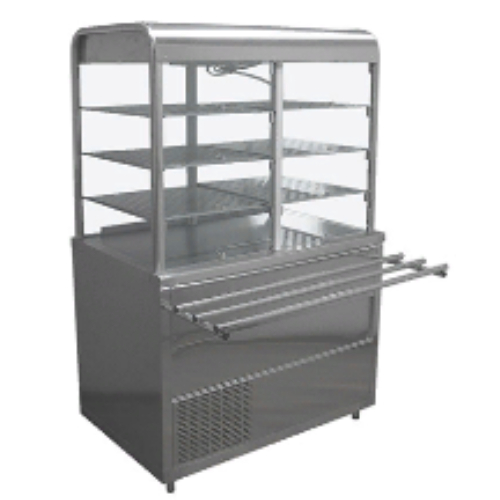 Стол охлаждаемый с витриной Лира-Профи Эко СОЭП-В/ЛПЭ (1120х705(1030)х1700(1720) мм, подсветка, 6 полок, 220В) Стол охлаждаемый с витриной (1120х705(1030)х1700(1720) мм, нерж.сталь, подсветка, 6 полок, 220В)