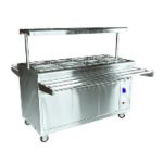 Мармит 2-х блюд с г/ёмкостями ЭМК-70ПМ-01 передвижной (1500x720(1321)x1343 мм, паровой, подсветка, полка, 3кВт, 230В)