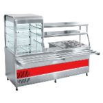 Прилавок-витрина холодильный мармитный универсальный ПВХМ-70КМУ нерж. (2275x705(1030)x1720 мм)
