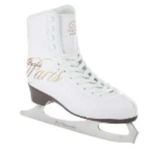 Коньки фигурные PARIS LUX fur с подсветкой, белый размер 30