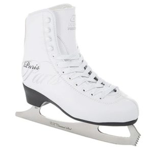 Фигурные коньки СК Paris Lux tricot белые с подсветкой размер 30