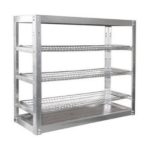 Стеллаж для стаканов СТАНДАРТ (сетки хром., каркас нерж.разборный), 905х315х760 мм.