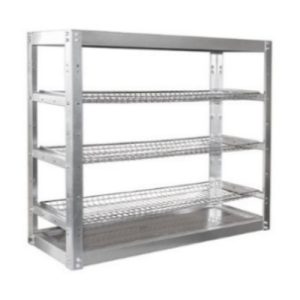 Стеллаж для стаканов СТАНДАРТ (сетки хром., каркас нерж.разборный), 905х315х760 мм.