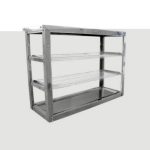 Стеллаж для стаканов СТАНДАРТ (сетки хром., каркас нерж разборный), 905х315х560 мм.