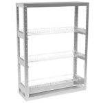 Стеллаж для тарелок СТАНДАРТ (сетки хром., каркас нерж.разборный) 900х300х1210 мм.