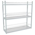 Стеллаж для тарелок и стаканов 3-х полочный ЭКОНОМ (сетки хром., каркас окраш.), 895х270х890 мм.