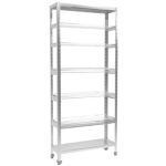 Стеллаж для тарелок и стаканов ЭКОНОМ (сетки хром, каркас оцинков, разб.) 900х300х2100 мм.