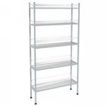 Стеллаж для тарелок и стаканов ЭКОНОМ 5-ти полочный (сетки хром., каркас окраш.), 895х270х1790(1810) мм.