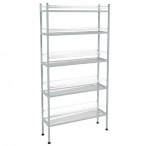 Стеллаж для тарелок и стаканов ЭКОНОМ 5-ти полочный (сетки хром., каркас окраш.), 895х270х1790(1810) мм.