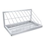 Полка для кухонных досок, нерж.600х350х280 мм.