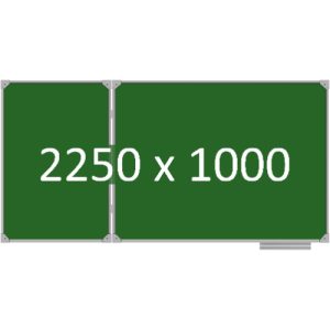 Доска школьная двухэлементная магнитная (мел), 2250х1000 мм. эмаль, лев.