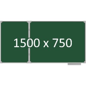 Доска школьная двухэлементная магнитная (мел), 1500х750 мм. полимер, лев.