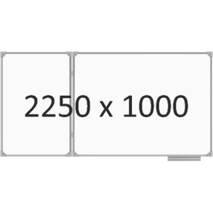 Доска школьная двухэлементная магнитная (маркер), 2250х1000 мм. эмаль, лев.