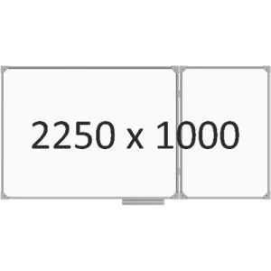 Доска школьная двухэлементная магнитная (маркер), 2250х1000 мм. эмаль, прав.