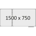 Доска школьная двухэлементная магнитная (маркер), 1500х750 мм. полимер, лев.
