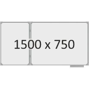 Доска школьная двухэлементная магнитная (маркер), 1500х750 мм. полимер, лев.