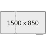 Доска школьная двухэлементная магнитная (маркер), 1500х850 мм. полимер, лев.