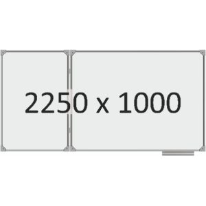 Доска школьная двухэлементная магнитная (маркер), 2250х1000 мм. полимер, лев.