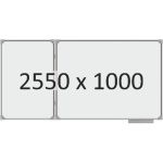 Доска школьная двухэлементная магнитная (маркер), 2550х1000 мм. полимер, лев.
