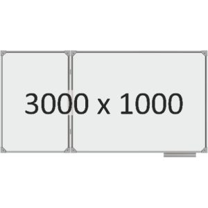 Доска школьная двухэлементная магнитная (маркер), 3000х1000 мм. полимер, лев.