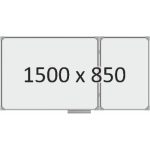 Доска школьная двухэлементная магнитная (маркер), 1500х850 мм. полимер, прав.