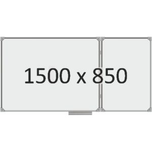 Доска школьная двухэлементная магнитная (маркер), 1500х850 мм. полимер, прав.