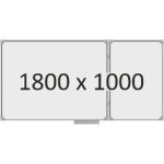 Доска школьная двухэлементная магнитная (маркер), 1800х1000 мм. полимер, прав.