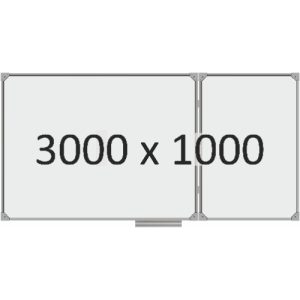Доска школьная двухэлементная магнитная (маркер), 3000х1000 мм. полимер, прав.