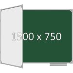 Доска школьная двухэлементная магнитная (мел+маркер), 1500х750 мм. полимер, лев.