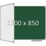 Доска школьная двухэлементная магнитная (мел+маркер), 1500х850 мм. полимер, лев.