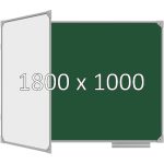 Доска школьная двухэлементная магнитная (мел+маркер), 1800х1000 мм. полимер, лев.