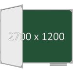 Доска школьная двухэлементная магнитная (мел+маркер), 2700х1200 мм. полимер, лев.