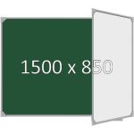 Доска школьная двухэлементная магнитная (мел+маркер), 1500х850 мм. полимер, прав.