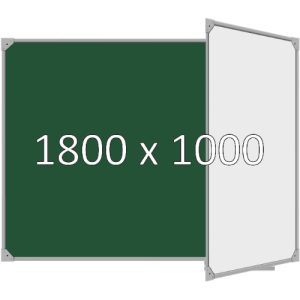 Доска школьная двухэлементная магнитная (мел+маркер), 1800х1000 мм. полимер, прав.