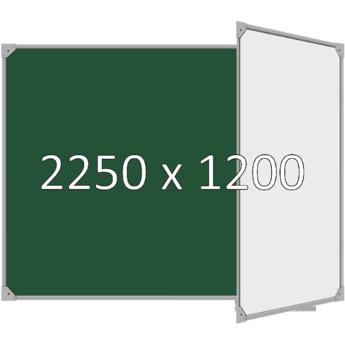 Доска школьная двухэлементная магнитная (мел+маркер), 2250х1200 мм. полимер, прав. Доска школьная двухэлементная магнитная (мел+маркер), 2250х1200 мм. полимер, прав.