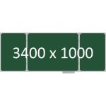 Доска школьная трехэлементная магнитная (мел), 3400х1000 мм. полимер