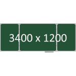 Доска школьная трехэлементная магнитная (мел), 3400х1200 мм. полимер