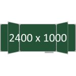 Доска школьная пятиэлементная магнитная (мел), 2400х1000 мм. полимер