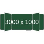 Доска школьная пятиэлементная магнитная (мел), 3000х1000 мм. полимер