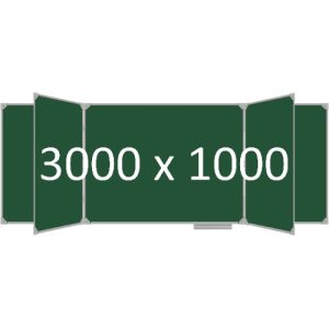 Доска школьная пятиэлементная магнитная (мел), 3000х1000 мм. полимер