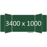 Доска школьная пятиэлементная магнитная (мел), 3400х1000 мм. полимер
