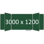 Доска школьная пятиэлементная магнитная (мел), 3000х1200 мм. полимер