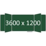 Доска школьная пятиэлементная магнитная (мел), 3600х1200 мм. полимер