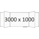 Доска школьная пятиэлементная магнитная (маркер), 3000х1000 мм. эмаль