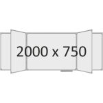 Доска школьная пятиэлементная магнитная (маркер), 2000х750 мм. полимер