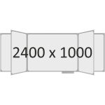 Доска школьная пятиэлементная магнитная (маркер), 2400х1000 мм. полимер