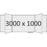 Доска школьная пятиэлементная магнитная (маркер), 3000х1000 мм. полимер