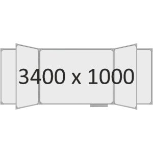 Доска школьная пятиэлементная магнитная (маркер), 3400х1000 мм. полимер