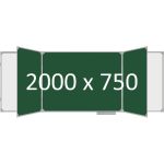 Доска школьная пятиэлементная магнитная (мел+маркер), 2000х750 мм. полимер